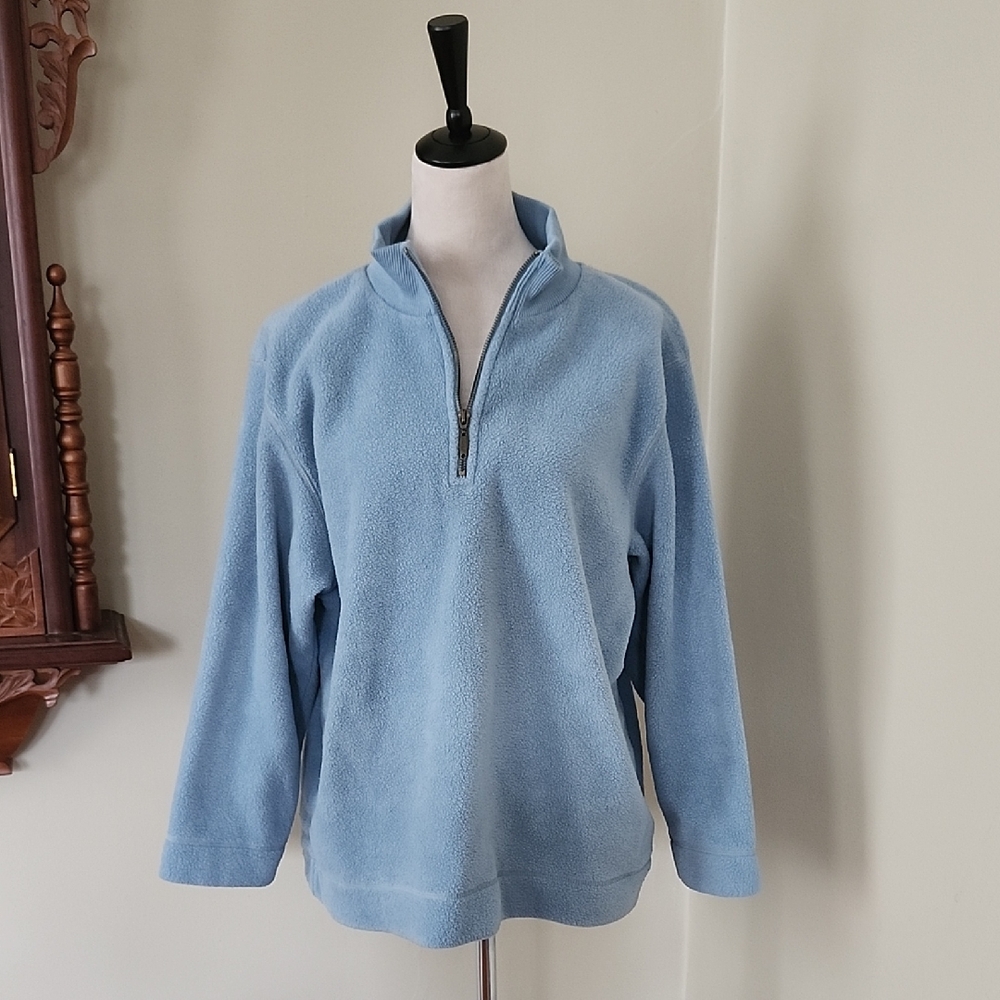Liz Claiborne Light Blue Half-Zip Fleece Pullover